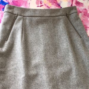 Gray Wool Pencil Skirt